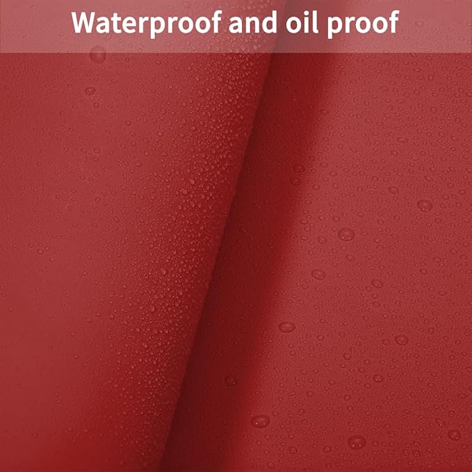 Round Table Pad, 1.8mm Thick, Dia.24 Inch, Leather Table Cover, Table Protector (Dia.24, Black+Wine Red)