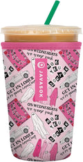 Sok It JavaSok Iced Coffee & Cold Soda Insulated Neoprene Cup Sleeve (She Doesn't Even Ghost Here, Medium: 22-28oz)