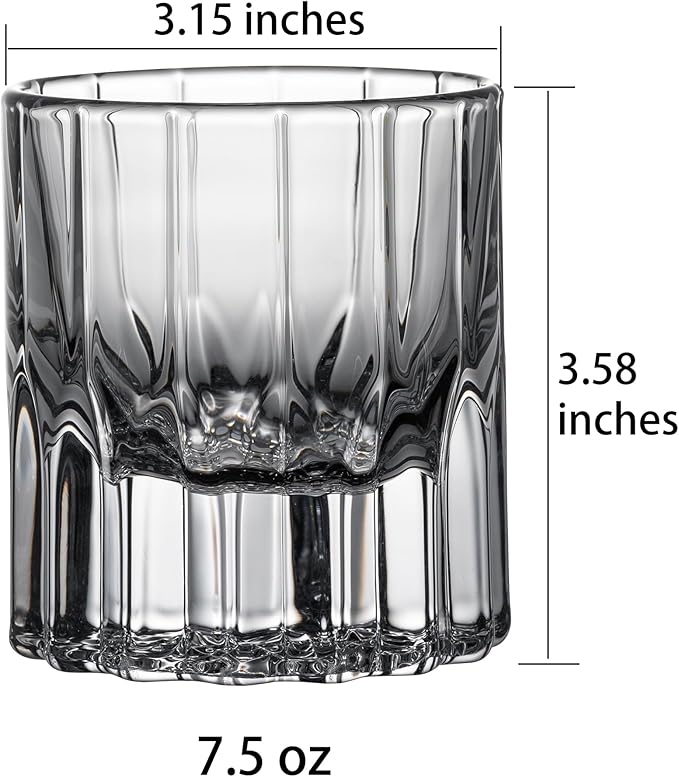 Whiskey Glasses, Heavy-base Rocks Glasses, 7.5oz Whisky Glass Sets Of 4, Bourbon Glass Gift For Men, Old Fashioned Glass Suitable For Scotch, Liquor, Rum, Cognac, Vodka& Rocks Cocktails