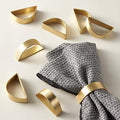 Cuff Brushed Gold Napkin Rings Set of 60, Modernist Napkin Ring Holder for Wedding, Banquet, Metallic Adornment for Table Settings, Glossy Serviette Buckles Decor