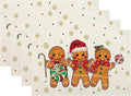 Christmas Place mats Set of 4,12x18 Inches Brown Gingerbread Man Decorative Christmas Decor Placemats Rectangle Winter Table Mats for Party Home Kitchen Dining Table Decoration