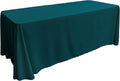 LA Linen Polyester Poplin Washable Rectangular Tablecloth, Stain and Wrinkle Resistant Table Cover 90x156, Fabric Table Cloth for Dinning, Kitchen, Party, Holiday 90 by 156-Inch, Teal Dark