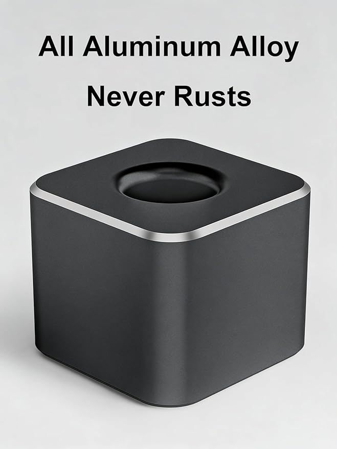 Aluminum Single Hole Pen Stand - Durable Fountain Pen Holder for Desk Display, Non - Slip Base, Minimalist Office/Home Organizer(Black+Silver,2P)