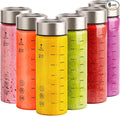Sursip Glass Juice Bottles 6 Pack 16 oz – Wide Mouth Reusable Bottles with Stainless Steel Lids – Heat-Resistant Borosilicate Glass, BPA Free, Leakproof for Juicing, Smoothies, Milk, Infused Water
