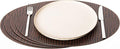 Nikalaz Oval Placemats Set (Pack of 4) Recycled Leather Table Mats 18 x 13 inches (45.7 x 33 centimetres), Kitchen Dining Table Decor by Nikalaz (Crocodile)
