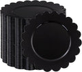 SUT 72 PCS Black Plastic Plates - 7.5 Inch Plates Disposable Heavy Duty，Plastic Plates for Party, Dessert & Celebrations