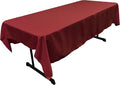 LA Linen Polyester Poplin Washable Rectangular Tablecloth, Stain and Wrinkle Resistant Table Cover 60x84, Fabric Table Cloth for Dinning, Kitchen, Party, Holiday 60 by 84-Inch, Cranberry