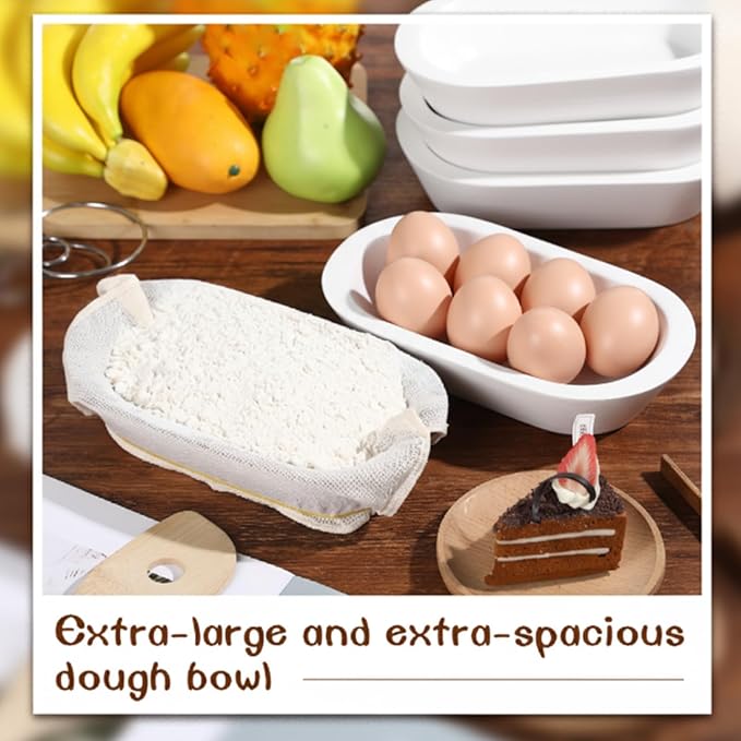 Nuogo 20 Pcs Wooden Dough Bowls Bulk 8.6 Inch Rustic Vintage Hand Carved Wood Dough Bowls Dining for DIY Home Crafts Making Farmhouse Fruits Supplies (White)