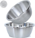 304 Stainless Steel Microporous Colander, 3.5QT Large Capacity with Mixing Bowl For washing vegetables fruit and rice and for draining cooked pasta(2PC)