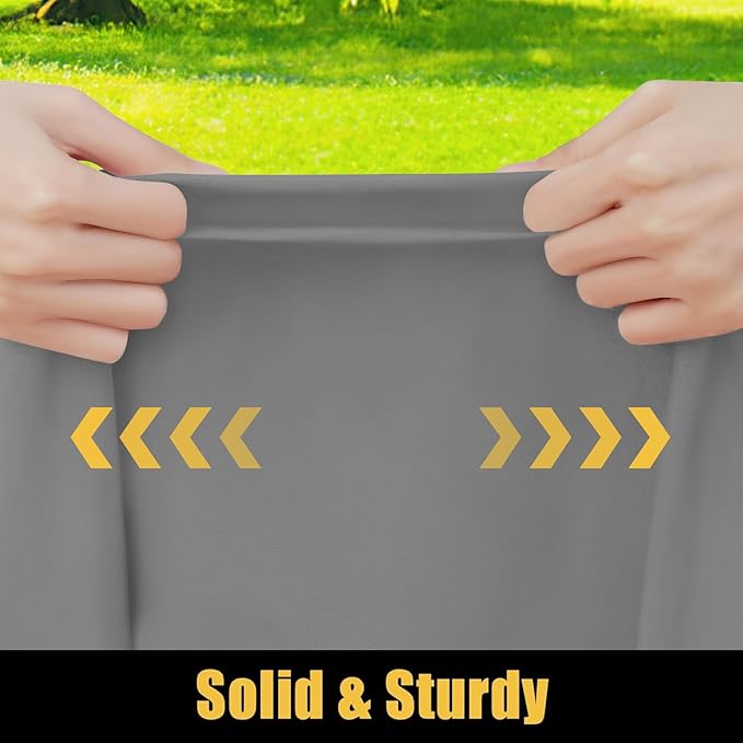 Smiry Rectangle Picnic Table Cloth, Waterproof Elastic Fitted Tablecloths for 6 Foot Tables, Washable Polyester Table Cover for Camping, Indoor and Outdoor (Grey, 36"x72")