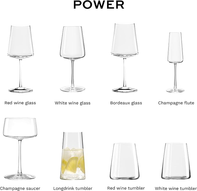 Stölzle Lausitz Longdrink Glasses Power Set of 6, 15 1/2 oz – Elegant Highball Cocktail Glasses for Drinks, Water & Juice – Premium Crystal Longdrink Tumblers – Dishwasher- & Shock-Resistant