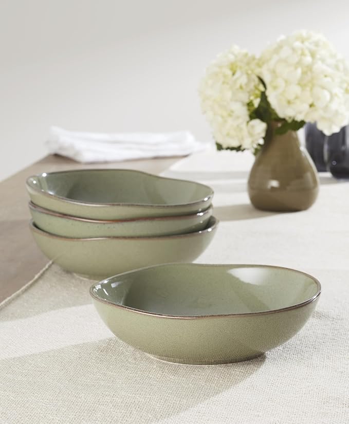 Oneida 899211 Organic Shades Sage Green Pasta Bowls, Set Of 4, Service For 4