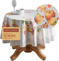 Maison d' Hermine Table Cloth Round Table 100% Cotton 63 Inches Fall Tablecloth Reusable Everyday Use for Thanksgiving Christmas Decorations Dining Farmhouse Party (Fruit D'Hiver)