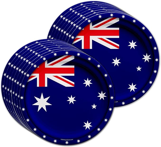 Australian Flag Australia Birthday Party Supplies Set Plates Napkins Cups Tableware Kit for 16