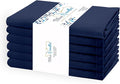 Blue Needles Solid Cloth Napkins Set of 6 Navy Blue 100% Cotton Dinner Napkins 18x18 inches - Soft, Reusable, Absorbent & Washable Linen, Ideal for Christmas Events, Parties & Everyday Use