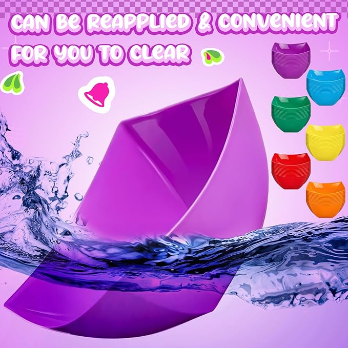 Tanlade 50 Pcs Square Plastic Serving Bowls Disposable Snack Salad Bowl Small Party Candy Bar Containers Taco Bar Serving Dishes for Buffet Chips Fruit (8 oz,Rainbow Colors)