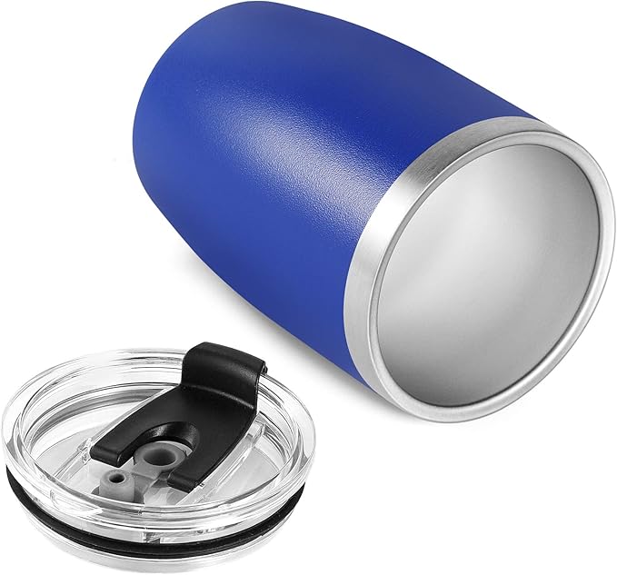 VEGOND Stainless Steel 12 oz Tumblers bulk Vacuum Insulated Double Wall Travel Tumbler with Lid and Straw Reusable Tumbler, Royal Blue 6 pack