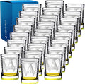 Personalized Square Shot Glasses Set of 25 Yellow Bottom 2oz Engraved Initial and Name Custom Gifts, Weddings, Birthdays, Party, Event, Decorations