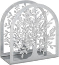 Napkin Holder for Tables, Tree of Life Design Modern Metal Napkin Holder for Home Kitchen & Picnic Party, Silver Grey