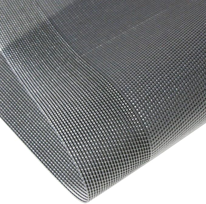 Vinyl Placemats Heat-Resistant Table Mats Washable Easy Clean Plastic Placemats for Dining Table Set of 4 (Dark Silver)