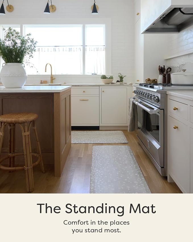 House of Noa Nama Standing Mat – Anti-Fatigue Cushioned Kitchen Mats for Floor | Ergonomic Bounce-Back Foam Kitchen Mats | Anti-Fatigue Mats for Kitchen & Standing | Fawn Shea | 22"x54"