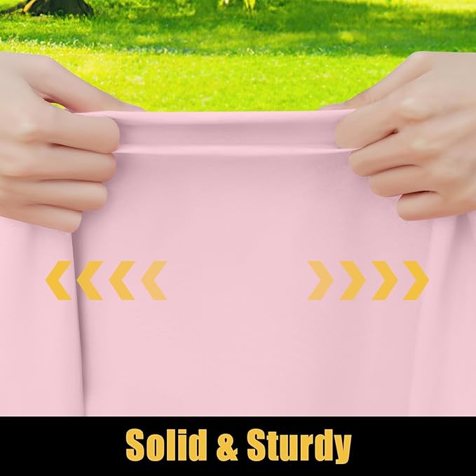 Smiry Rectangle Picnic Table Cloth, Waterproof Elastic Fitted Tablecloths for 5 Foot Tables, Washable Polyester Table Cover for Camping, Valentine's Day and Outdoor (Pink, 30"x60")