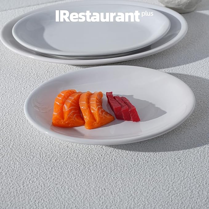 Stoneware Coupe Commercial Grade Dinnerware Bright White Oval Platter 9.75" x 7.5", Case of 24