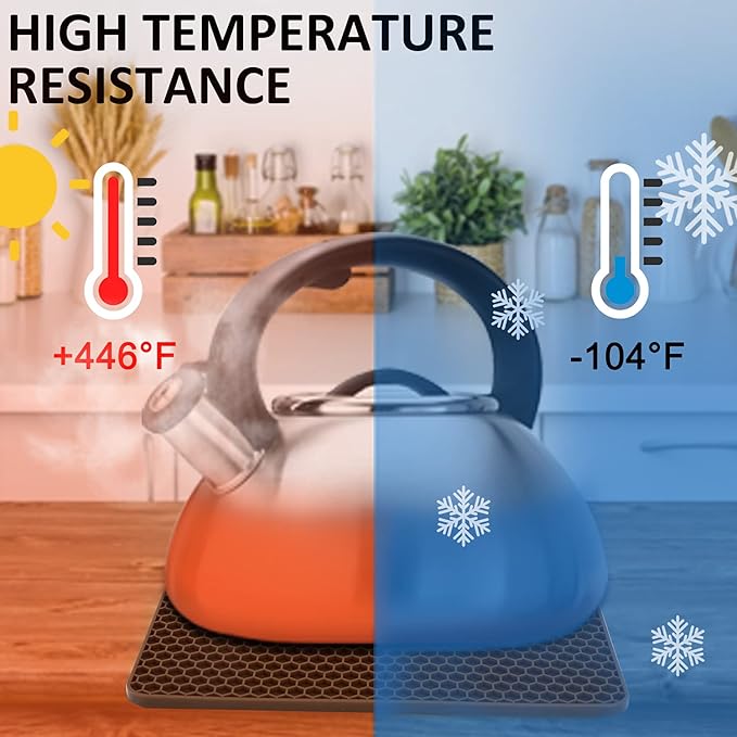 4 Pack Silicone Trivet Mats, Heat Resistant Hot Pot Holders and Pads for Kitchen Countertop, Non-Slip Brown Trivets for Pots and Pans, Hot Plate Coffee Mat