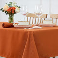 maxmill Rectangle Weaved Design Tablecloth Waterproof Spillproof Wrinkle Free Fall Table Cloth, Kitchen Dining Room Thanksgiving Decoration, Fabric Table Cover Halloween Party, 60 x 84 Inch, Rust