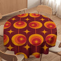 Modern Mid Century Round Tablecloth, Abstract Vintage Geometric Print Tablecloth for Home Party Dining Room Kitchen Decor 36Inch(90cm)