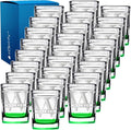 Personalized Square Shot Glasses Set of 25 Green Bottom 2oz Engraved Initial and Name Custom Gifts, Weddings, Birthdays, Party, Event, Decorations