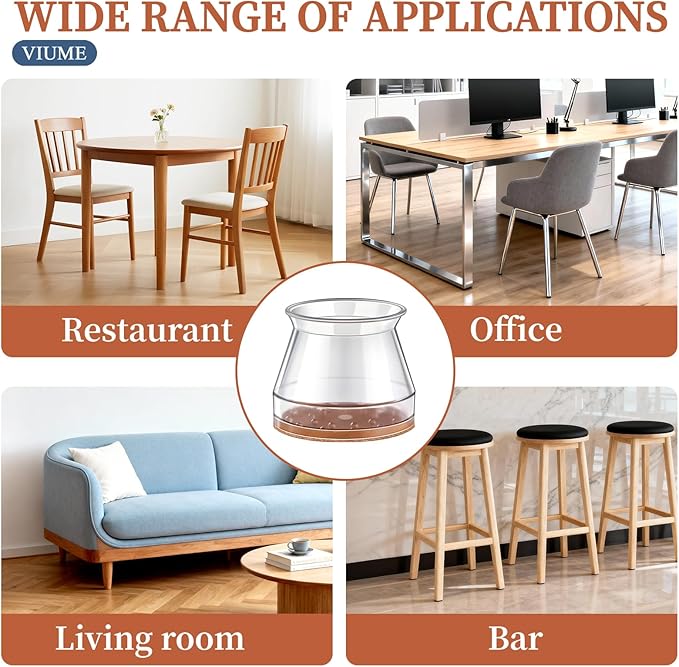 24 Pcs Chair Leg Floor Protectors for Hardwood Floors Silicone Covers Felt Pads Furniture Leg Caps Anti-Scratch Reduce Noise Fit (15/16" to 1-5/16")