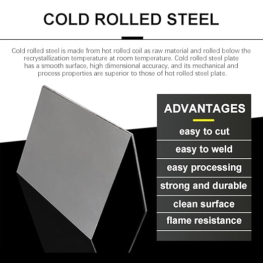 TEN-HIGH 2 Pack 20 Gauge Mild Steel Sheet Metal Plate 35 x 35 Inch Cold Rolled Steel Plate for Professional Industrial Use and DIY Projects - Smooth Surface, Easy to Form and Weld