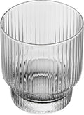 Restaurantware-Vetri 10 Ounce Old Fashioned Glasses, 6 Ribbed Whiskey Glasses - No-Lead, Dishwashable, Clear Glass Tumblers For Scotch, For Drinking Liquor, Cocktail, Bourbon, Cognac, And More