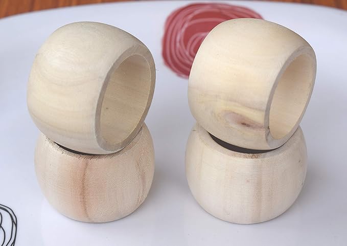 Lightnpro Wooden Napkin Ring, Napkin Rings Set of 12, Ring Napkin, Handmade Napkin Ring Perfect for Halloween Harvest Autumn Fall Thanksgiving Holiday Christmas Xmas Gift Décor - Natural