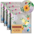 Maison d' Hermine Cloth Napkins Set of 4 100% Cotton Everyday Reusable Square Napkins Cloth Washable Dinner Wedding Restaurant Valentines Day Decorations Spring/Summer (Jardin D'Ete - Fog, 20" x 20")