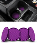 4 Pack Car Cup Coasters, Universal Non-Slip Silicone Cup Holder Inserts, Car Interior Accessories, Purple