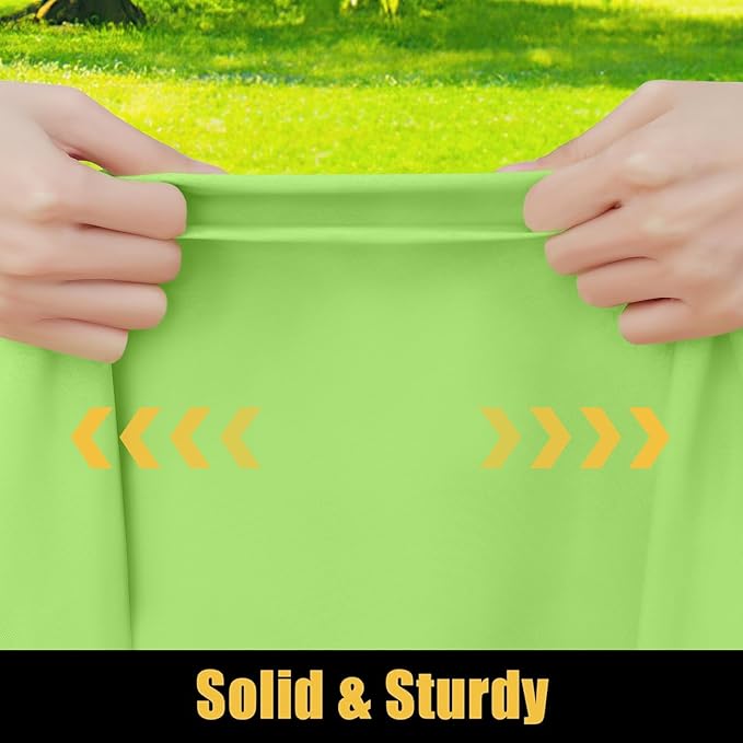Smiry Rectangle Picnic Table Cloth, Waterproof Elastic Fitted Tablecloths for 6 Foot Tables, Washable Polyester Table Cover for Camping, Indoor and Outdoor (Lime Green, 30"x72")