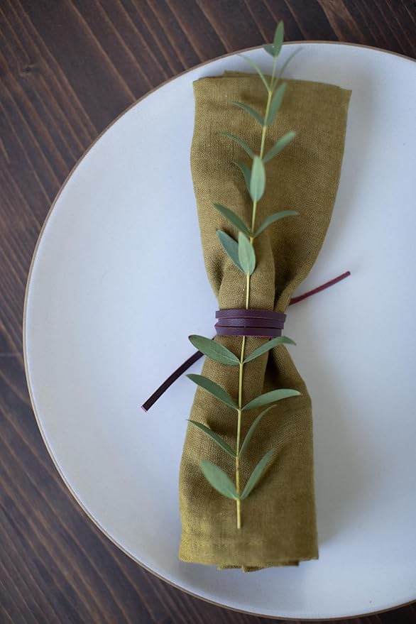 Keyaiira Genuine Leather Minimalist Leather Napkin Rings – Stylish Natural Napkin Holders for Dining & Serving, Perfect for Everyday Tables, Restaurants Gatherings