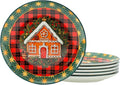glowworm Christmas Dinner Plates, 10.5 Inch Ceramic Dinner Plates Set of 6, Salad Plates Set for Kitchen, Restaurant, Christmas Gift, Microwave, Oven & Dishwasher Safe