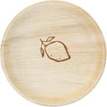 NEATtable Palm Leaf Plates | Lemon Design | Disposable & Compostable | Eco Friendly & 100% Natural | Great for Outdoor Events, Wedding, Party, Barbecues | 10-inch Round Plate, Pack of 25