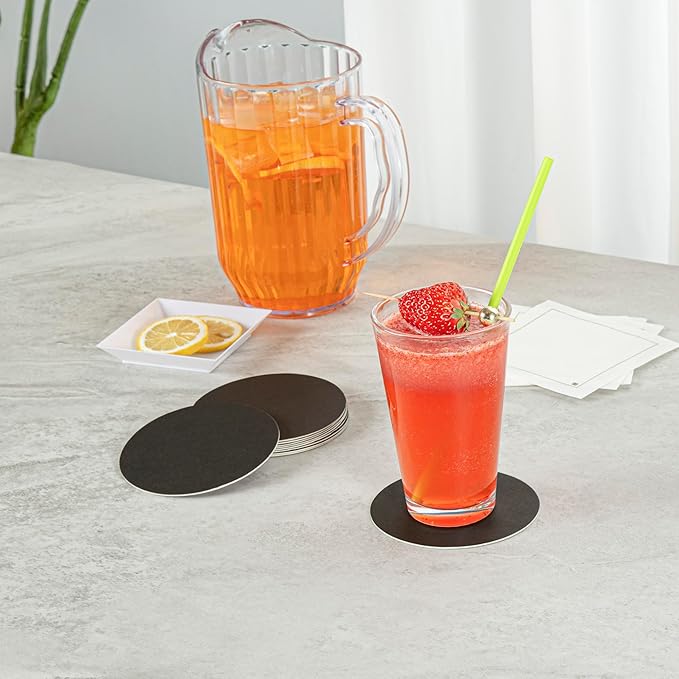 Restaurantware Paper Coasters 1000 Pack of 4 Inch Disposable Beverage Coasters Absorbent for Hot and Cold Drinks Black Coffee Cup Essentials for Table Decor, Kitchen, Home Patio or Living Room