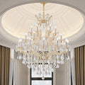 Large Gold Chandelier Light Fixtures - 24 Lights, 3 Layers Modern Crystal Chandeliers for Lobby, Foyer, Entrance Hall, Staircase