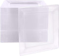 Ilyapa 50 Pack 6 Inch Disposable Dessert Plates, Plastic Party Sets for 50 Guests, Clear Appetizer and Cake Plates 6", Party & Dinner Accessories, Square