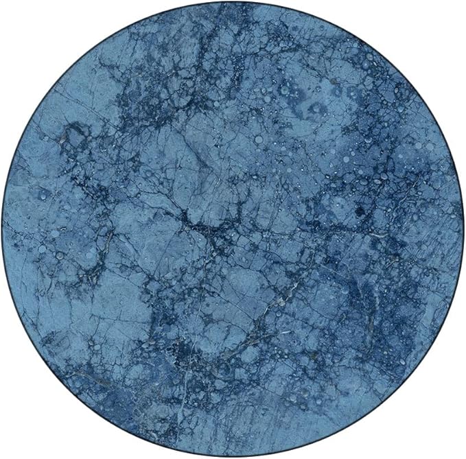 Polyester Tablecloth, Marble Waterproof Oil-Proof PVC Table Cloth, Abstract Crack Pattern, Fit Round Tables 39inch Diameter, Holiday Party Home Kitchen Dining Table Decoration, Blue