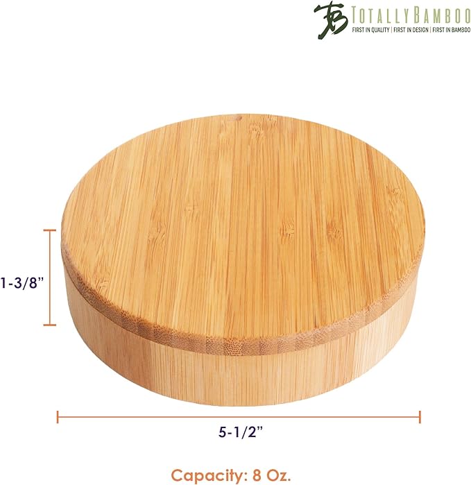 Totally Bamboo Margarita Salt Rimmer – Eco-Friendly Bamboo Glass Rimmer with Swivel Lid and Magnetic Closure | Cocktail Bar Tool for Margaritas and More