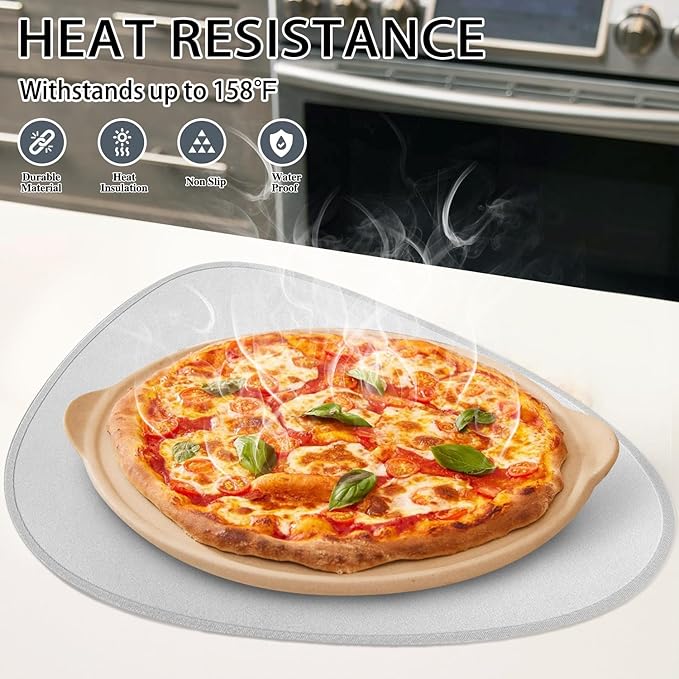 Faux Leather Placemats Set of 2 and Coasters, Heat Resistant Placemats for Round Table, Waterproof Wipeable Washable Dinner Table Mats, Easy to Clean Place Mats Nordic Style, Silver