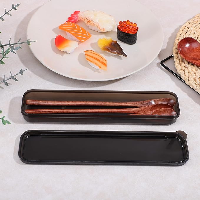 2 Pcs Portable Flatware Box Simple Utensil Holder with Lid Travel Flatware Storage Box Camping Utensils Cutlery Cases for Fork Chopsticks Spoon 9.76x2.4 Inches