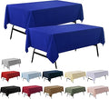 2-Pack 60x60 inch Royal Blue Table Cloths, Solid Stain and Wrinkle Resistant Tablecloth, Premium Plain Weave Polyester Fabric Rectangle Table Linen Covers for Hotel, Banquet