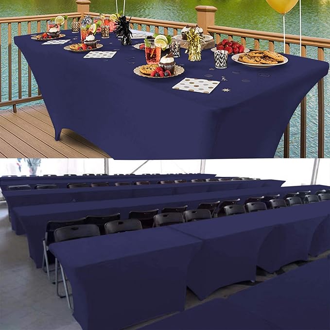 RELIANCER 1 Pack Stretch Spandex Table Covers for Rectangular Tables,6FT Elastic Fitted Tablecloth,Universal Rectangular Table Cloth Protector for Outdoor Party,Wedding,Bar,Birthday,Banquet,Events